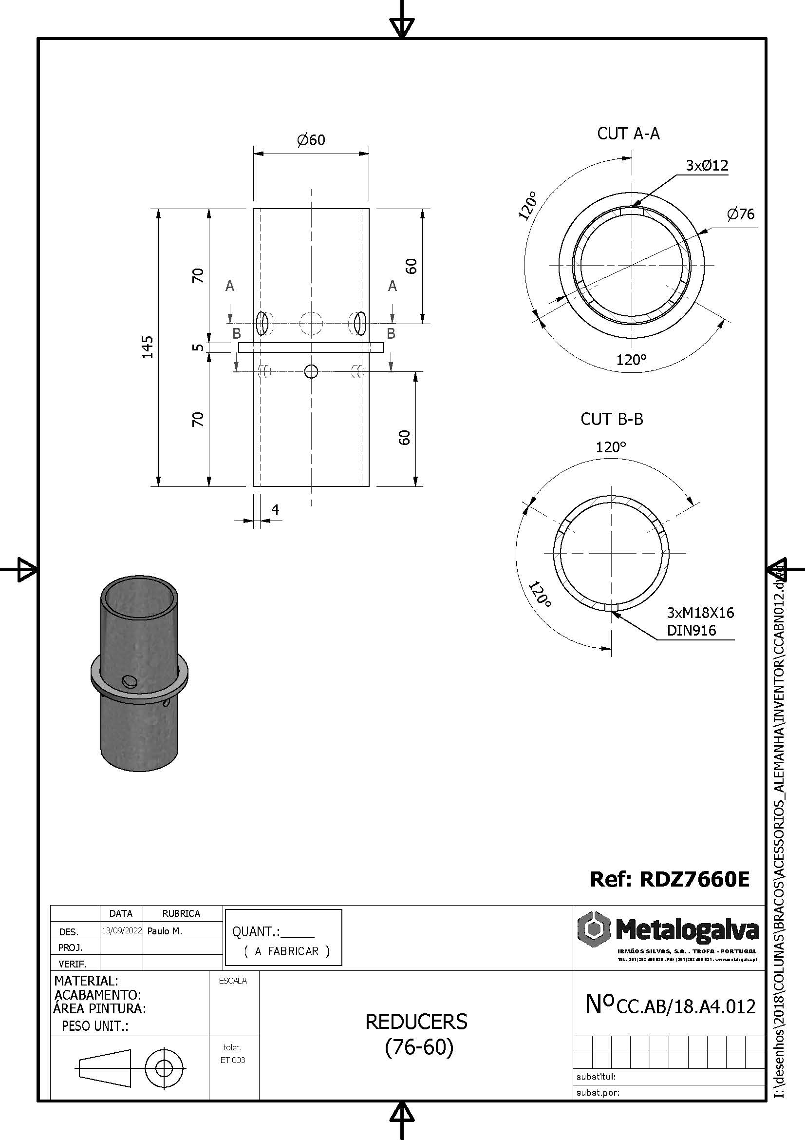 Mast Reduzierstück 76 auf 60 mm │ aufsteckbar │ Länge 200 mm │ Stahl │ feuerverzinkt DIN EN 1461